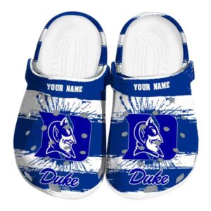 Customized Duke Blue Devils Paint Splatter Graphics Crocs Best selling