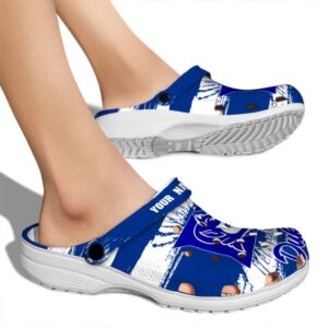 Customized Duke Blue Devils Paint Splatter Graphics Crocs High quality