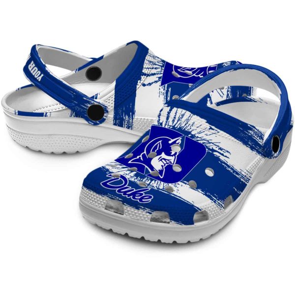 Customized Duke Blue Devils Paint Splatter Graphics Crocs Latest Model