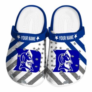 Customized Duke Blue Devils Star Spangled Graphic Crocs Best selling