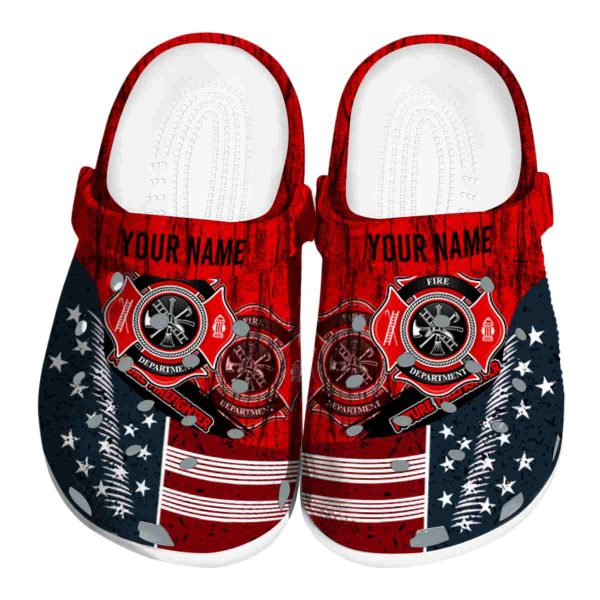 Customized Firefighter Star Spangled Side Pattern Crocs Best selling