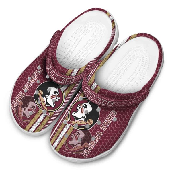Customized Florida State Seminoles Contrasting Stripes Crocs Trendy