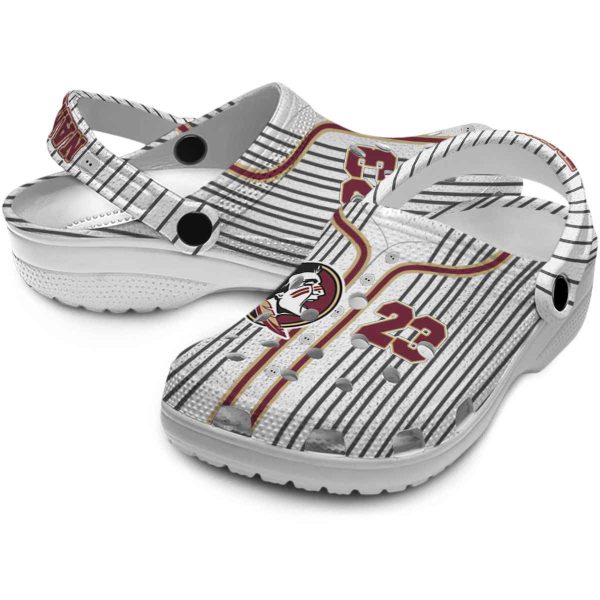 Customized Florida State Seminoles Pinstripe Pattern Crocs Latest Model