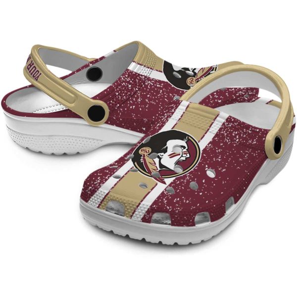 Customized Florida State Seminoles Vertical Stripes Crocs Latest Model