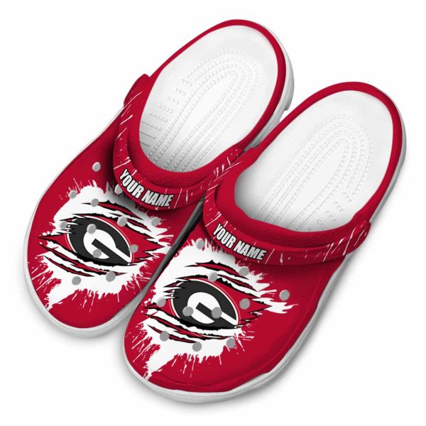 Customized Georgia Bulldogs Splash Motif Background Crocs Trendy