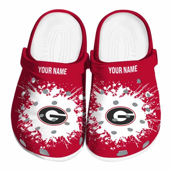 Customized Georgia Bulldogs Splatter Background Crocs Best selling