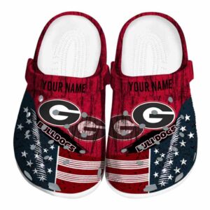 Customized Georgia Bulldogs Star Spangled Side Pattern Crocs Best selling
