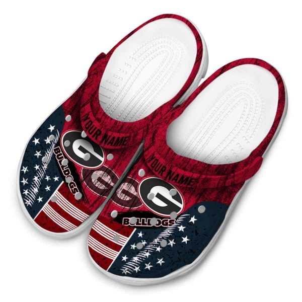 Customized Georgia Bulldogs Star Spangled Side Pattern Crocs Trendy