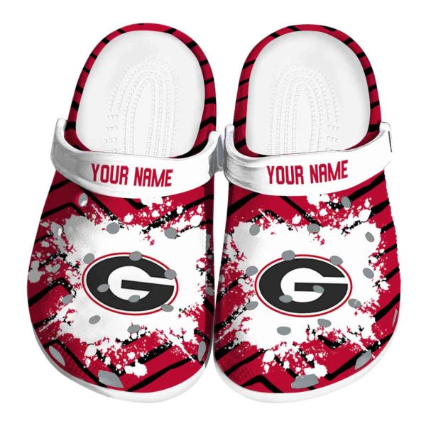 Customized Georgia Bulldogs Zigzag Paint Burst Crocs Best selling