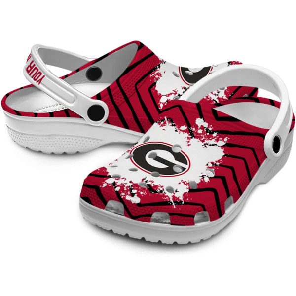 Customized Georgia Bulldogs Zigzag Paint Burst Crocs Latest Model