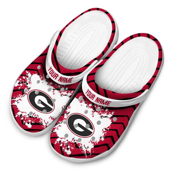 Customized Georgia Bulldogs Zigzag Paint Burst Crocs Trendy
