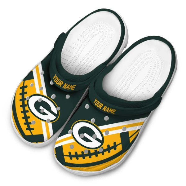 Customized Green Bay Packers Football Motif Crocs Trendy