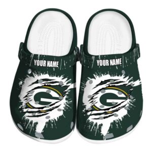 Customized Green Bay Packers Splash Motif Background Crocs Best selling