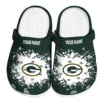 Customized Green Bay Packers Splatter Background Crocs Best selling