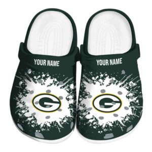 Customized Green Bay Packers Splatter Background Crocs Best selling