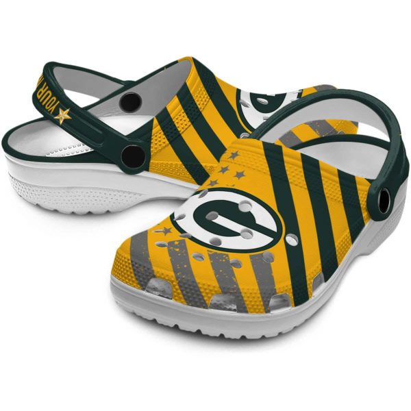 Customized Green Bay Packers Star Spangled Graphic Crocs Latest Model