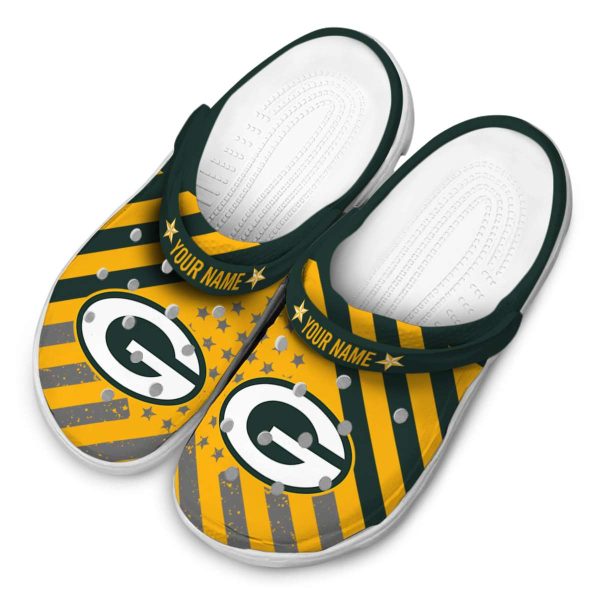 Customized Green Bay Packers Star Spangled Graphic Crocs Trendy