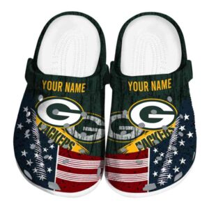 Customized Green Bay Packers Star Spangled Side Pattern Crocs Best selling