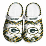 Customized Green Bay Packers Zigzag Paint Burst Crocs Best selling