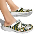 Customized Green Bay Packers Zigzag Paint Burst Crocs Best selling