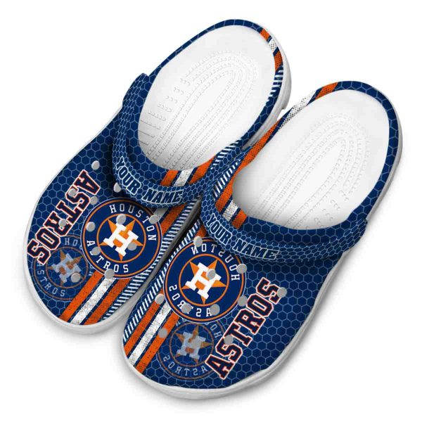 Customized Houston Astros Contrasting Stripes Crocs Trendy