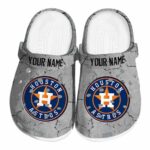 Customized Houston Astros Cracked Texture Crocs Best selling