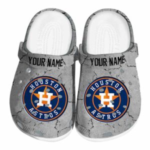Customized Houston Astros Cracked Texture Crocs Best selling