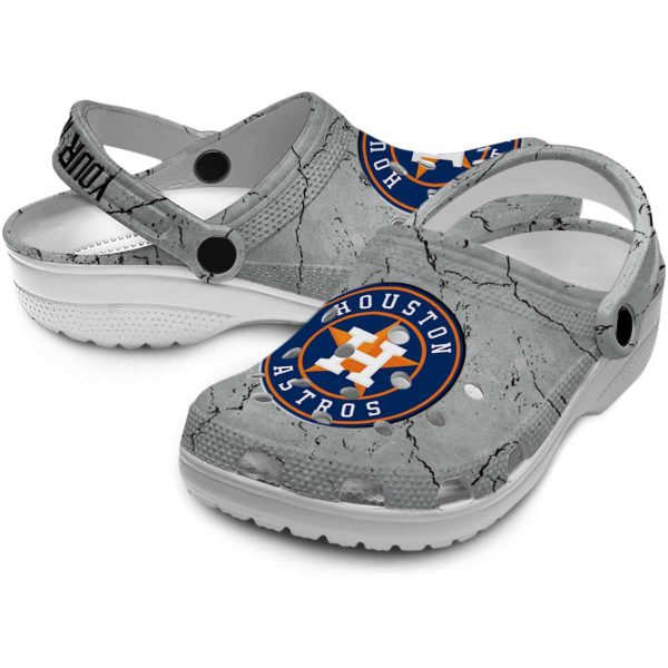 Customized Houston Astros Cracked Texture Crocs Latest Model