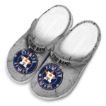 Customized Houston Astros Cracked Texture Crocs Best selling