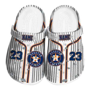 Customized Houston Astros Pinstripe Pattern Crocs Best selling