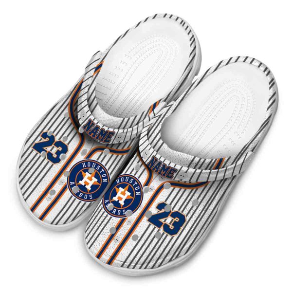 Customized Houston Astros Pinstripe Pattern Crocs Trendy