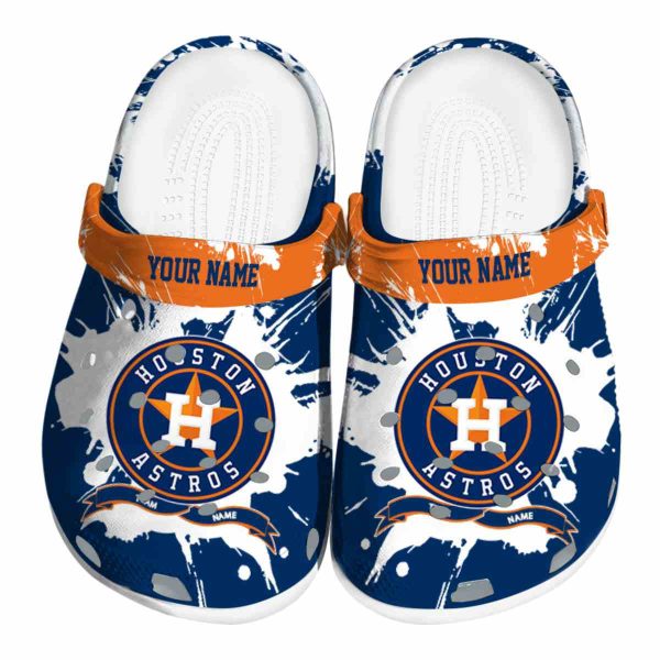 Customized Houston Astros Splatter Pattern Crocs Best selling