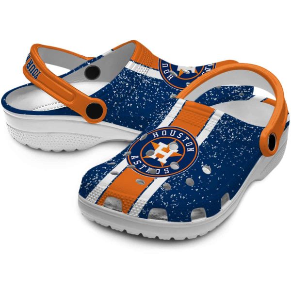 Customized Houston Astros Vertical Stripes Crocs Latest Model