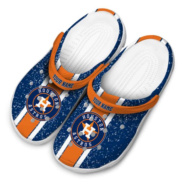 Customized Houston Astros Vertical Stripes Crocs Trendy