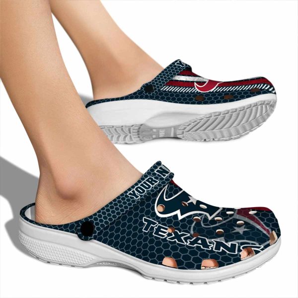 Customized Houston Texans Contrasting Stripes Crocs High quality