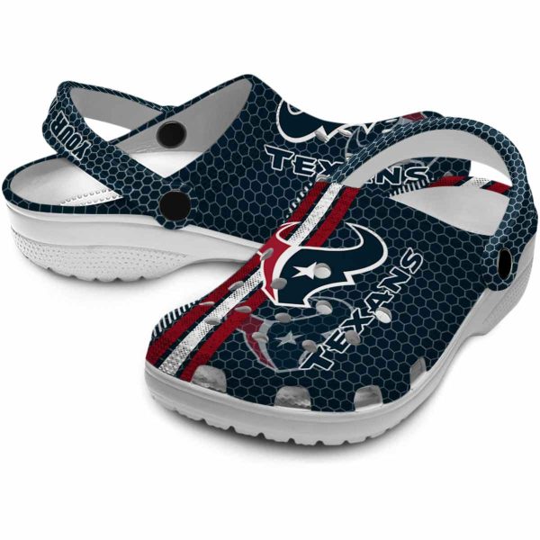 Customized Houston Texans Contrasting Stripes Crocs Latest Model