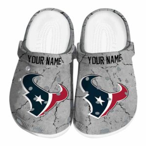 Customized Houston Texans Cracked Texture Crocs Best selling