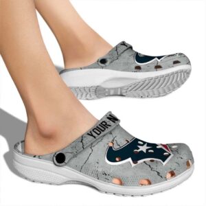 Customized Houston Texans Cracked Texture Crocs High quality