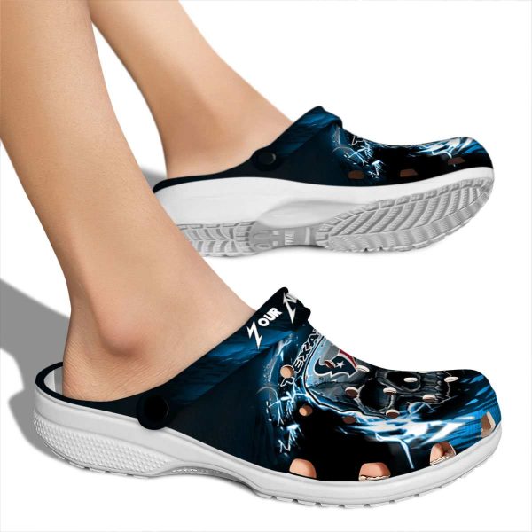 Customized Houston Texans Gothic Skull Crocs High quality