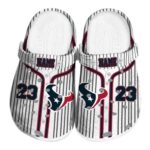 Customized Houston Texans Pinstripe Pattern Crocs Best selling