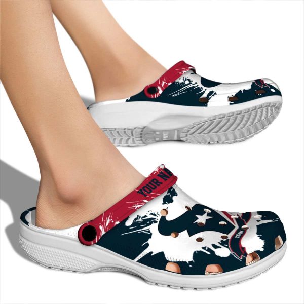 Customized Houston Texans Splatter Pattern Crocs High quality