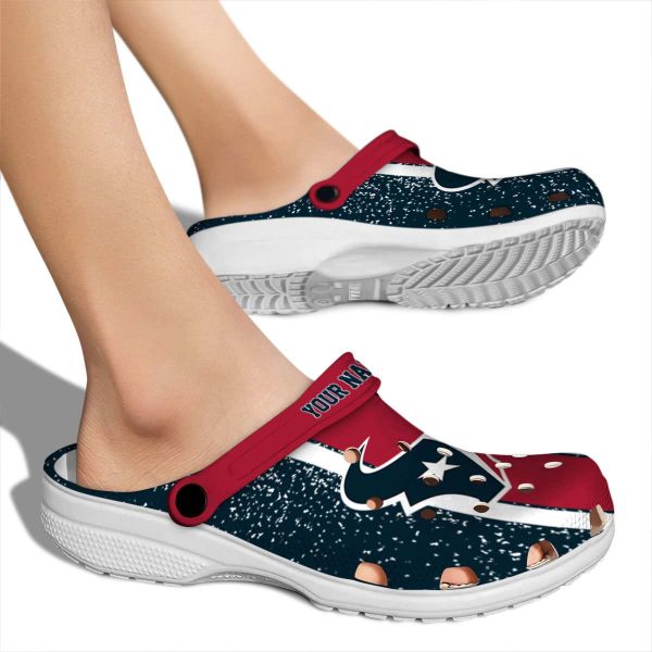 Customized Houston Texans Vertical Stripes Crocs High quality
