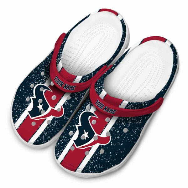 Customized Houston Texans Vertical Stripes Crocs Trendy