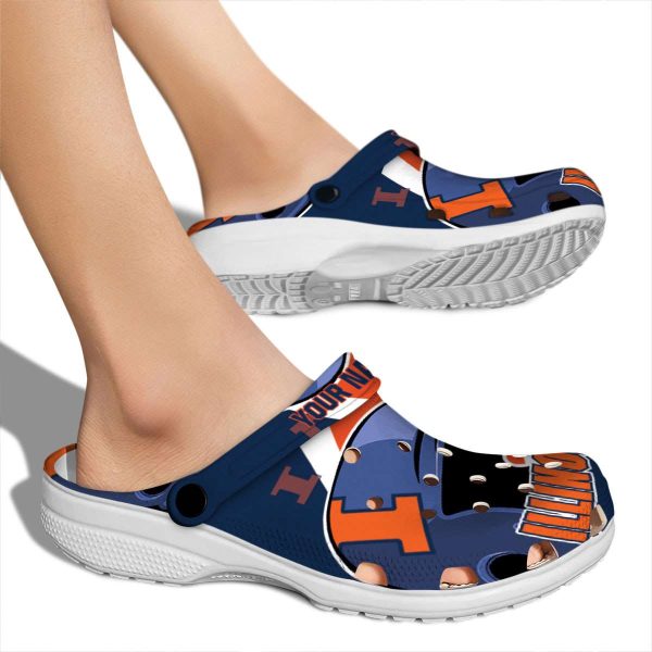Customized Illinois Fighting Illini Baseball Helmet Crocs High quality