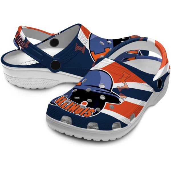 Customized Illinois Fighting Illini Baseball Helmet Crocs Latest Model