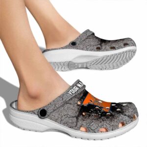 Customized Illinois Fighting Illini Cracked Ground Texture Crocs High quality