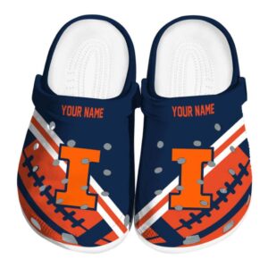 Customized Illinois Fighting Illini Football Motif Crocs Best selling