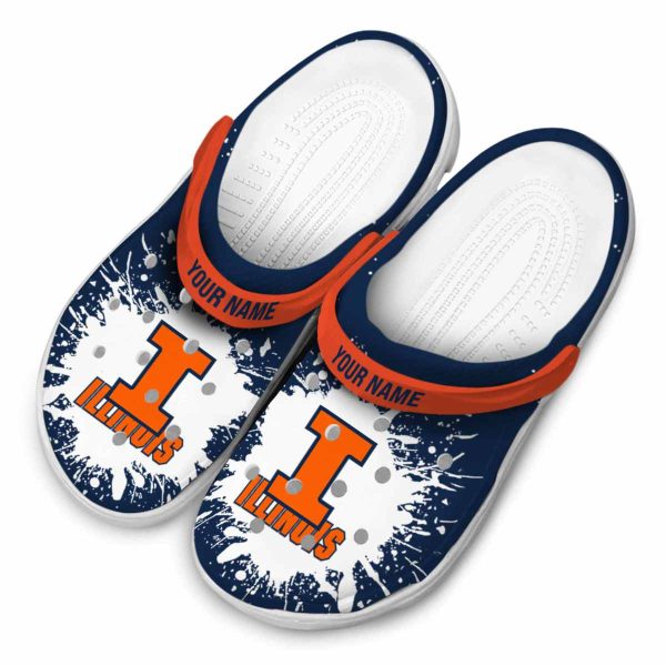 Customized Illinois Fighting Illini Splash Art Crocs Trendy