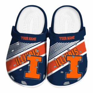 Customized Illinois Fighting Illini Vibrant Dual Tone Crocs Best selling