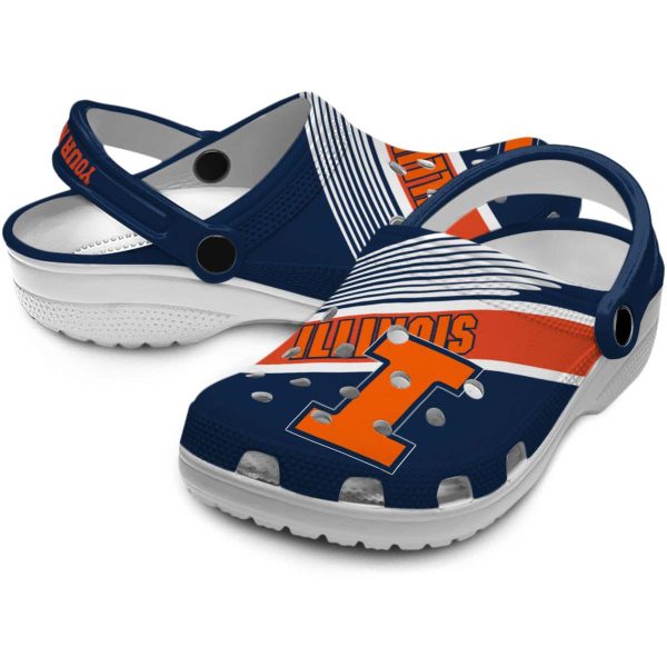 Customized Illinois Fighting Illini Vibrant Dual Tone Crocs Latest Model